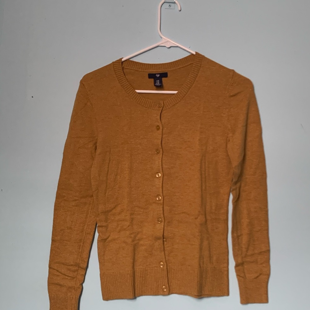GAP mustard yellow cardigan